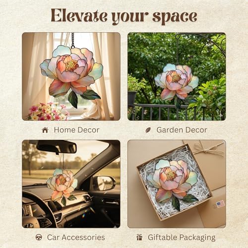 Cute Cozy Ghost Reading Acrylic Suncatcher - Faux Stained Glass Indoor Window Hanging Ornament, Outdoor Sun Catcher Panel, Home Decor Gift for Ghost Lovers - Image 2