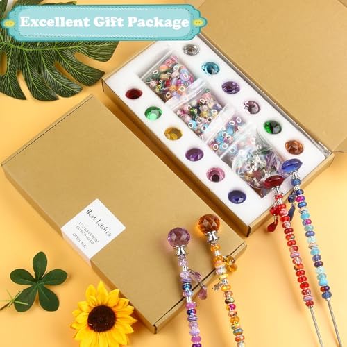 UFU 310Pcs DIY Fairy Wand Beaded Garden Stakes Kit, Decorative Garden Stakes with Colorful Crystal Pendants, Outdoor Fairy Garden Accessories, Beadable Items for Decor, Gifts & Craft (10 & 12 in) - Image 4