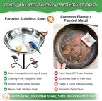 50" Tall Stainless Steel Bird Bath for Outside, Bird Water Feeder - Image 2