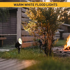 GOLDEN STAR Low Voltage Landscape Lights - 5W 400LM High-Intensity Spotlights, 12V AC Cast Aluminum Flood Lights, 2700K Warm White, Replaceable MR16 LED Bulb, with Corrosion-Proof Stakes - Image 6