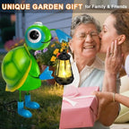 Solar Garden Lights 13.78in Metal Turtle Statue with Solar Lantern Lights - Image 6