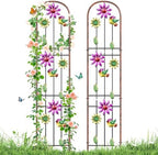 Metal GardenTrellis, Arched Fence Trellis Plant Support Trellises, Supporting Plants Outdoor Decoration for Climbing Plants Lawn Yard Patio Backyard Wall Brackets (Bird+Pink Flower) by KHayRovies