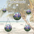 Purple Lupine Flowers Stained Glass Window Hanging Suncatcher Gift 15" - Image 6