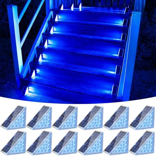 VOLISUN Solar Stair Lights 12 Pack, Solar Step Lights Outdoor Waterproof by VOLISUN