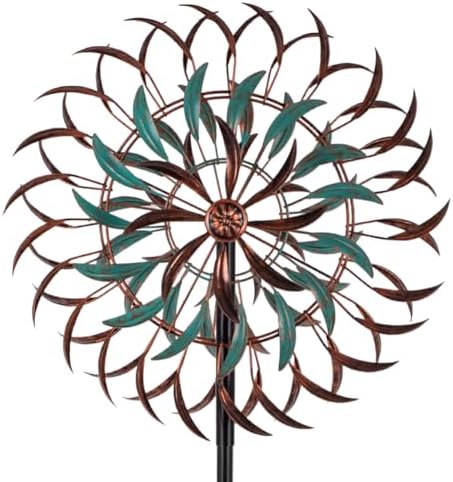 VEWOGARDEN 19" Dia Large Wind Spinner Outdoor with 6 Blades, Metal Kinetic Wind Sculptures & Spinners for Yard, Garden, Lawn Decorations by VEWOGARDEN