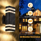 DASTOR 2 Pack Outdoor Wall Lights, Up and Down Porch Lights Outdoor Wall Mount Light Fixture, Aluminum Waterproof Exterior Lights for House Porch Garage - Image 2