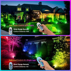 Halloween Christmas Spotlight Outdoor Color Changing Landscape Spotlights,12W RGBW LED Outdoor Spot Lights for Yard Garden Decor,Waterproof 110V Plug in Landscape Lighting with Remote,8 Packs - Image 5