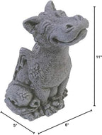 Little Darling Dragon Baby 'Rexy' with Festive Christmas Hat and Scarf- Solid Cast Stone Garden Statue - a Great Home or Garden Gift Idea - Durable, Lifelike Sculpture - Fun Exterior and Interior Art - Image 5
