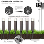 GOODSMANN 12V AC Low Voltage LED Bollard Path Lights Bronze Finish 8PK - Image 7