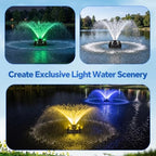 Pond Fountain Aerator, With 4 RGB Lights 1HP 110V Floating Fountain Pump - Image 2