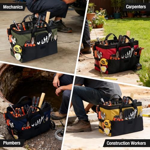 HISEA 3 Pack Heavy Duty Tool Bag, 16-Inch Waterproof Tools Organizer Tote - Image 6