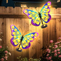 2 Pack Solar Lights Outdoor Metal Butterfly Wall Decor with 30 Led by JJALIGHTS