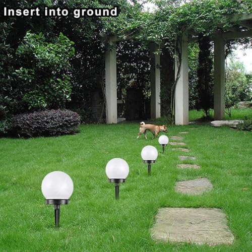 4 Pack Solar Garden Lights Outdoor, Waterproof Bubble Ball Pathway Lamps - Image 4