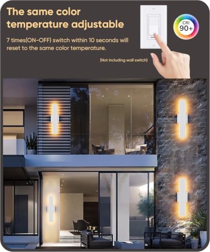 Aipsun 15.7" LED Outdoor Wall Sconce, Modern White Exterior Wall Light - Image 4