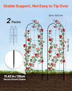 VEVOR Garden Trellis, 71 x 20 inch Rose Trellis, 2 Packs Garden Flower Rose Trellises with Powder-Coated Finish & Convenient Locking Design, Plant Support Trellises for Flowers, Vegetables, Roses - Image 2