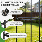 Metal Trellis for Climbing Plants Outdoor, 2026 Upgrade 100% Metal with Powder Coating, Rose, Flowers, Grape, Pea, Cucumber Tomato Cage - 6.3 FT Freestanding Plant Support - Image 3