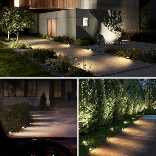 SUNVIE 5W Low Voltage Landscape Lighting Anti-Glare Outdoor In-Ground Lights 3000K Well Lights Low Voltage with Wire Connectors Waterproof LED Landscape Lighting for Pathway Garden, 12 Pack - Image 7