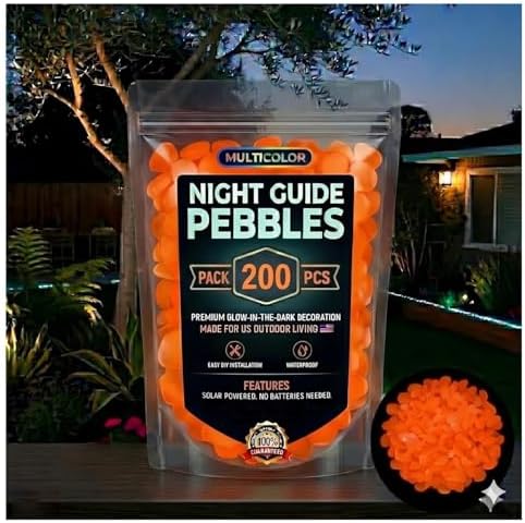 Colorful Glow in the Dark Rocks, Luminous Garden Stones for Landscaping Decor, Aquarium, Outdoor Paths, 200pcs Multi-Color Glowing Pebbles - Image 2
