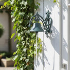 Blulu Large Outdoor Dinner Hanging Bell Vintage Rustic Cast Iron Wall Mounted Bell Heavy Duty Doorbell for Outside Front Door Garden Home Porch Decor, with Mounting Screws & Anchors - Image 6