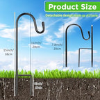36 Pack 15 Inch Shepherds Hooks Outdoor Metal Garden Hook for Hanging Plant - Image 2