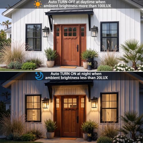 Porch Light with GFCI Outlet, 2 Pack Dusk to Dawn Outdoor Wall Lights - Image 3