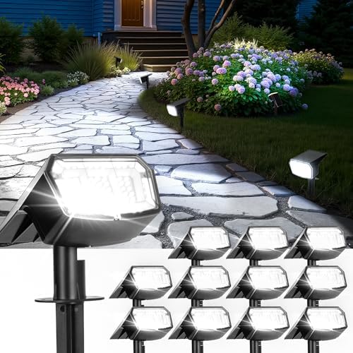 Solar Spot Lights Outdoor Waterproof, Solar Spotlights 12 Pack Cool White by Unknown