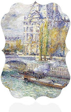 Fastasticdeals Vertical Home Decor Wall Sign The Louvre on Pont Royal Painting Art Picture Frame Benelux Shape 8x12Inches by Unknown