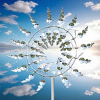 Windmill for Yard and Garden,Wind Spinner,Magical Metal Windmill, 3D Wind Powered Kinetic Sculpture, Dual-Tiered Opposite-Directional Rotation, Stainless Steel Wind Spinners (Silver) - Image 6