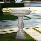 23.8" H * 20" Φ Outdoor Birdbath with Pedestal - Garden Birdbaths Outdoor Decor - Floor Bird Baths for Garden Patio, Yard, Lawn - Image 4
