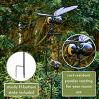 Red Carpet Studios Garden Art Small Bumblebee Balance Rocker Metal Garden Stake Yard Décor, 52.5” Tall, Purple Wings and Butterfly Cutout - Image 2