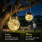 ROSHWEY Solar Lantern, 2 Pack Outdoor Lanterns with 30 LED Waterproof Garden Decor Patio Solar Lights Outdoor Decorative Backyard Outdoor Hanging, Warm Light - Image 2