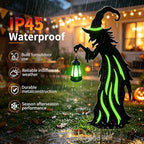 Halloween Decorations Outdoor,Metal Yard Witch Stake with Solar Lantern - Image 3