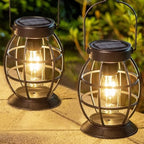 LeiDrail Solar Lanterns Outdoor, Hanging Metal Lights, Dual LED, 2 Pack by LeiDrail