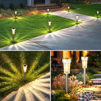 Mancra 12 Pack Solar Pathway Lights Outdoor, Waterproof Metal Solar Outdoor Lights Tungsten Bulb Landscape Lighting Garden Decor for Path Yard Lawn Walkway Driveway - Image 7