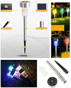 10PCS Green LED Outdoor Steel Garden Solar Powered Landscape Light Lamp Yar Pathway Stake Lights - Image 6