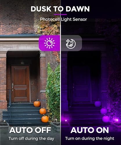 L LOHAS LED Halloween Lights Outdoor, Orange and Purple Spotlight 5W - Image 6