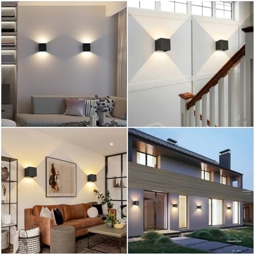 Outdoor Wall Lights 3CCT Adjustable, Up and Down Wall Sconce 4 Pack - Image 4