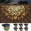 6 Pack Solar Fence Lights Wall lihgts Outdoor Decorations Solar Powered Step Deck Lights Warm Yellow Light Waterproof Decorative Lighting for Garden, Front Door, Backyard (Black) by EKQ