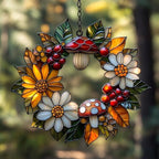 Floral Wreath Acrylic Suncatcher by AVAGAN