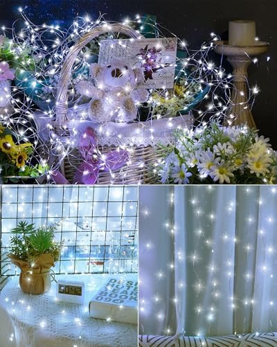 Treela 8 Pack Solar String Lights Outdoor Waterproof, Cool White - Image 5