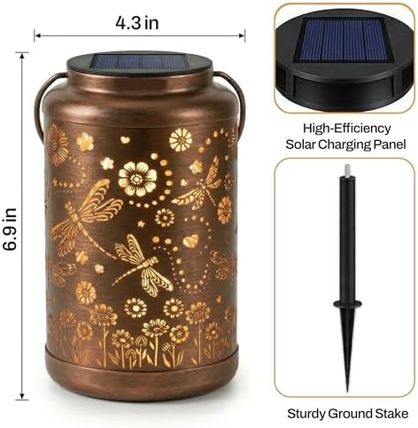 Dragonfly Solar Lantern with Ground Stake, Birthday Gifts for Women - Image 5