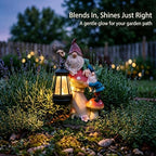 Solar Gnome Garden Statue with Mushroom Lights for Outdoor, Waterproof Garden Gnomes Decor for Yard Lawn Balcony, Cute Gnome Figurine Lights for Patio Decor, Ideal Gift for Garden Lovers & Homeowners - Image 6