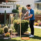 Solar Torch Lights, Flickering Flame Bamboo Outdoor Lights, 2‑Pack - Image 5