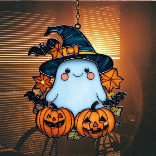 Cute Witch Ghost Acrylic Suncatcher - Image 7
