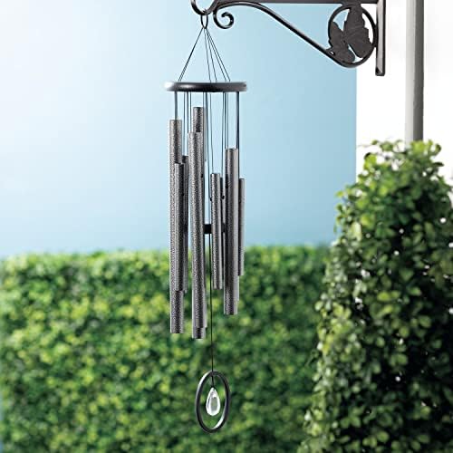 Woodstock Chimes Signature Collection, Chimes of Crystal Silence Medium (27'') Antique Silver Wind Chime for Outdoor, Patio, Home or Garden Decor (SLCAS) - Image 2