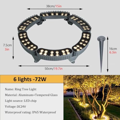 Low Voltage 24V 360° Tree Ring Light Outdoor, Adjustable Trunk Uplight - Image 2