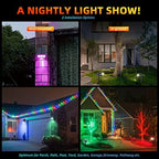LEREKAM Solar Spotlights Outdoor, 40 LED s Color Changing RGB Waterproof Landscape Lights with 9 Light Modes, Colored Solar Spot Lights Auto On/Off, for Pathway Garden Pool Patio Yard - Image 3