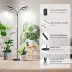 Garpsen Halo Grow Lights, Dual-Head 6000K LED Floor Plant Light with Base - Image 4