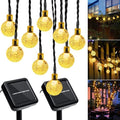 Outdoor Solar String Lights, 2x46FT 66LED 8Modes Crystal Solar Powered Christmas Fairy String Lights Waterproof for Outside Yard Fence Easter Holiday Party Garden Decor 2Pack(Warm White) by Unknown