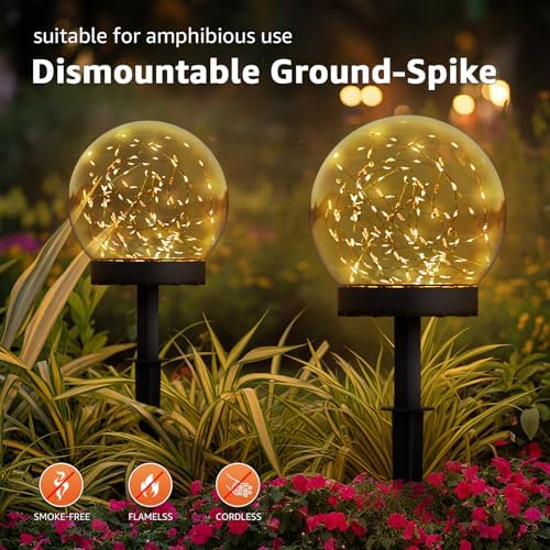 2-Pack 7.4x7.3 Solar Floating Pool Lights Ball Outdoor Water-Resistant IP66 Solar-Powered that Float Candles Flickering Lights for Swimming Pool Decor Pond Garden Party - Image 5